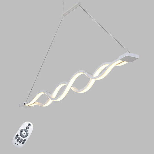 Double Wavy LED Modern Chandelier Dining Room Light Fixture