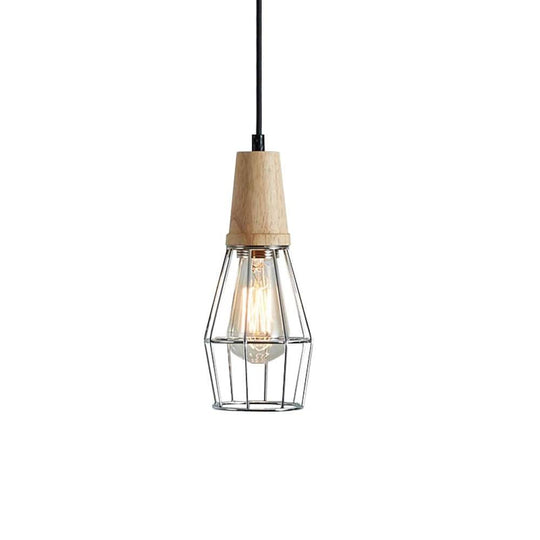Antique Lantern Vintage Metal Wood LED Pendant Light