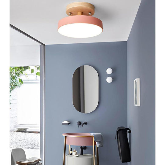Round Minimalist Drum LED Flush Mount Ceiling Light