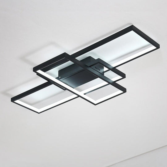 Multi Rectangle Large Flush Mount LED Ceiling Light with 3 Tiers