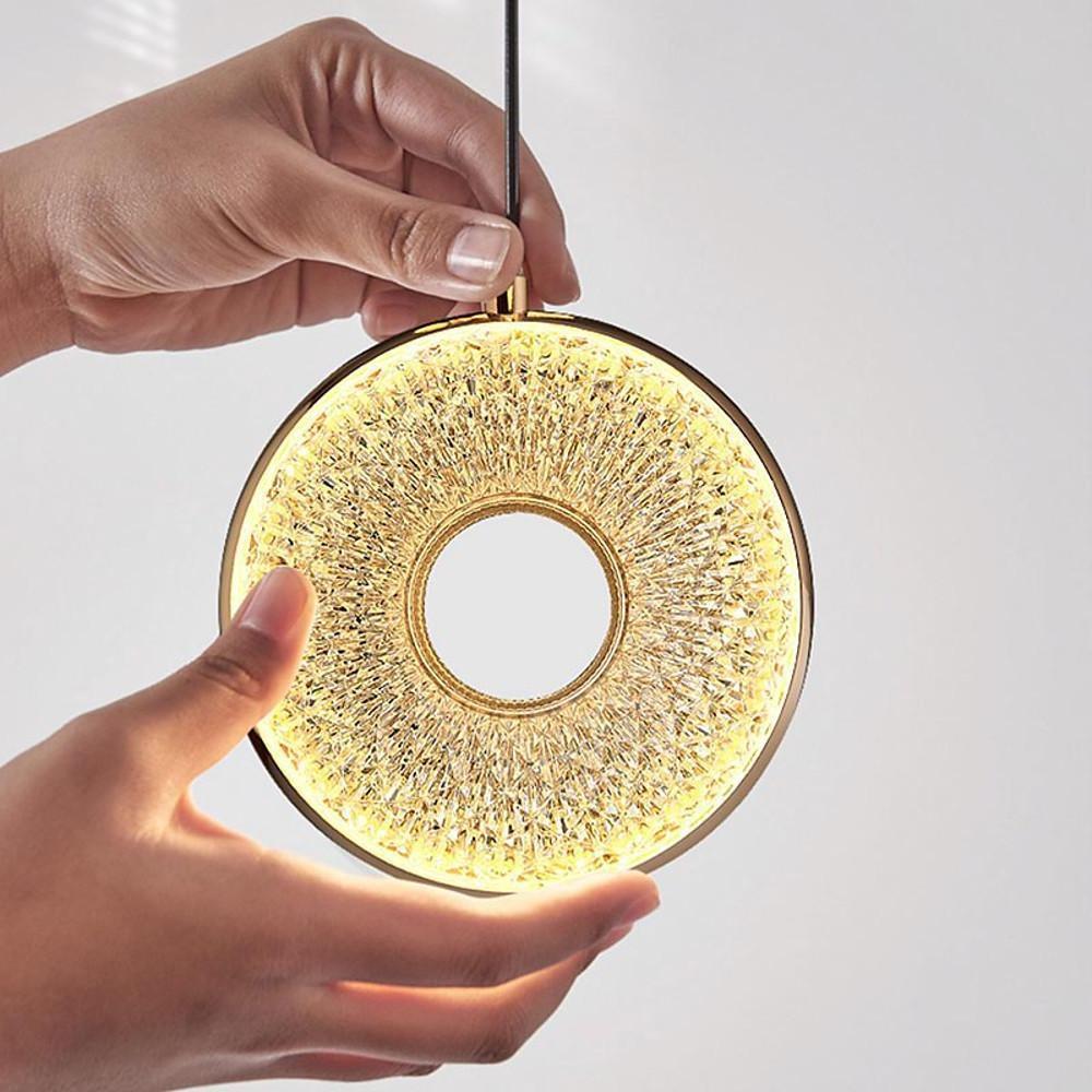 Circle Shaped Electroplated Acrylic LED Modern Pendant Light
