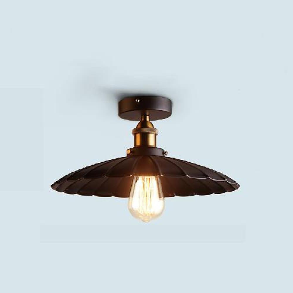 Circular Teardrop Industrial LED Semi-Flush Mount Ceiling Light