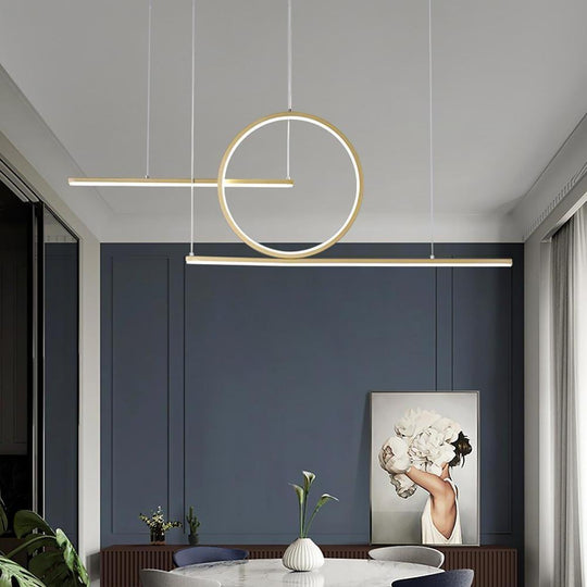 Circle Linear LED Modern Pendant Light for Dining Room