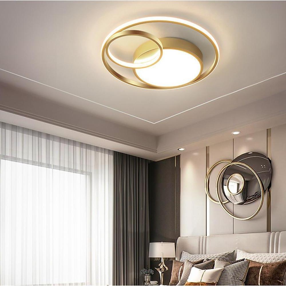 3-Circle Artistic LED Flush Mount Ceiling Light – Metal Finish