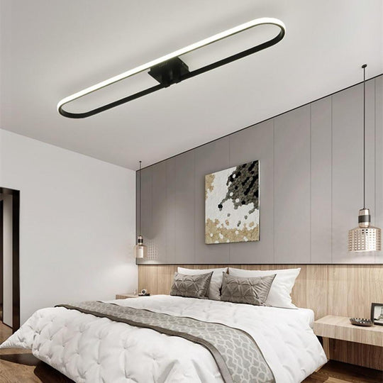 Rounded Rectangle Minimalist LED Flush Mount Ceiling Light