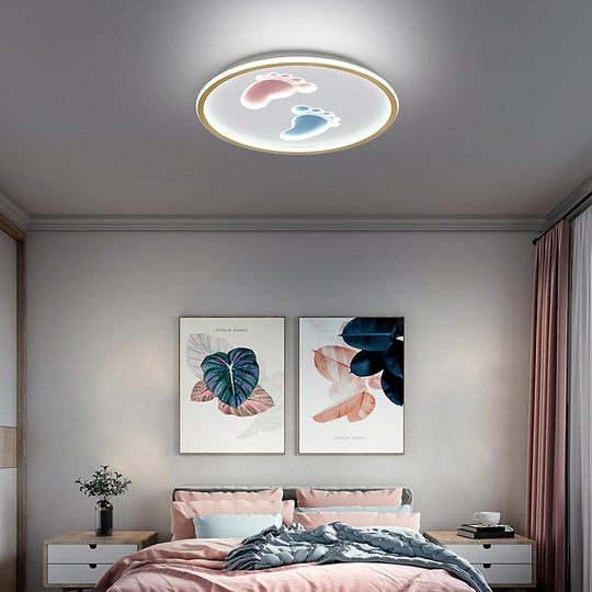 Feet Image Novelty Nordic Metal LED Flush Mount Ceiling Light