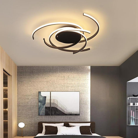 Abstract Curve Dimmable LED Nordic Ceiling Light Flush Mount Lamp