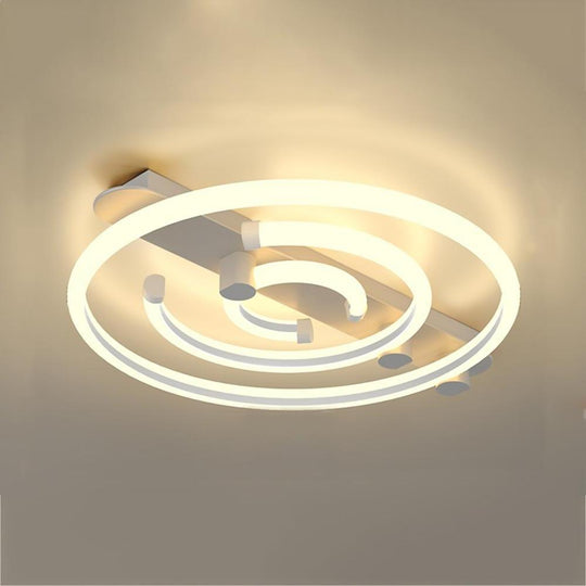 Circular Abstract LED Flush Mount Ceiling Light – Bedroom