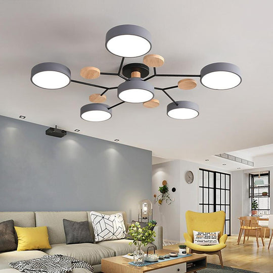 Sputnik – Artistic Metal and Wood Chandelier for Kids Room, Bedroom, and Living Spaces