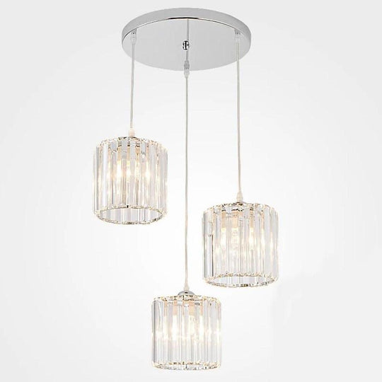 3 Metal Crystal Island Lantern LED Chandelier
