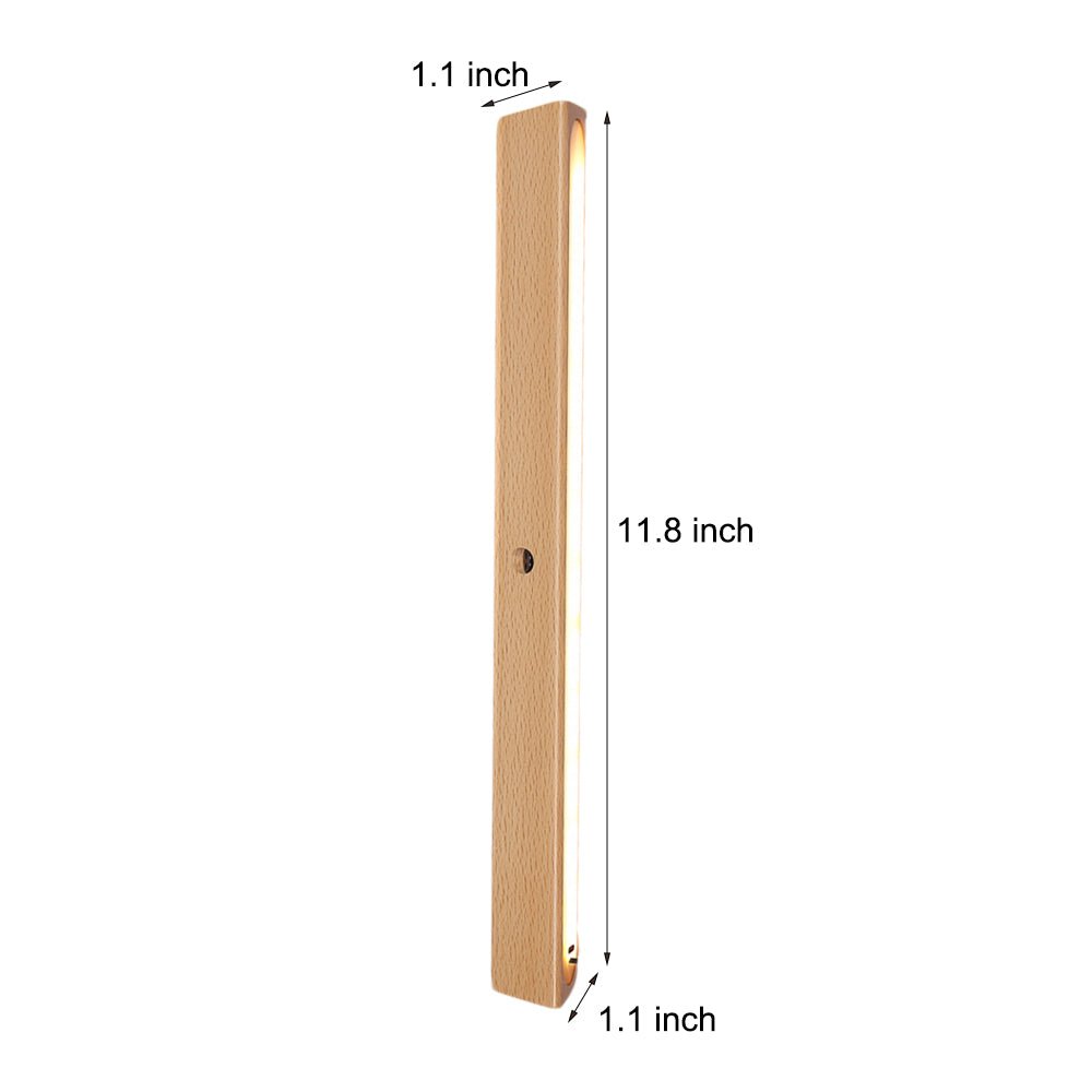 Wood Rectangle Motion Sensor Magnetic Cabinet Light