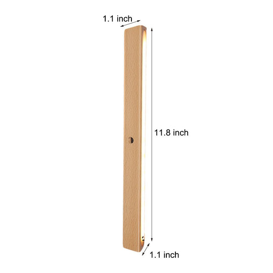 Wood Rectangle Motion Sensor Magnetic Cabinet Light
