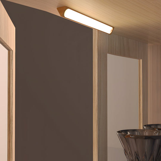 Wood Rectangle Motion Sensor Magnetic Cabinet Light