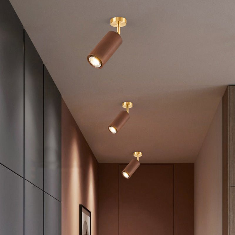 Wooden Adjustable Linear Track Ceiling Light LED Rotating Spotlights