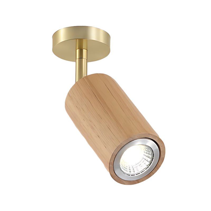 Wooden Adjustable Linear Track Ceiling Light LED Rotating Spotlights