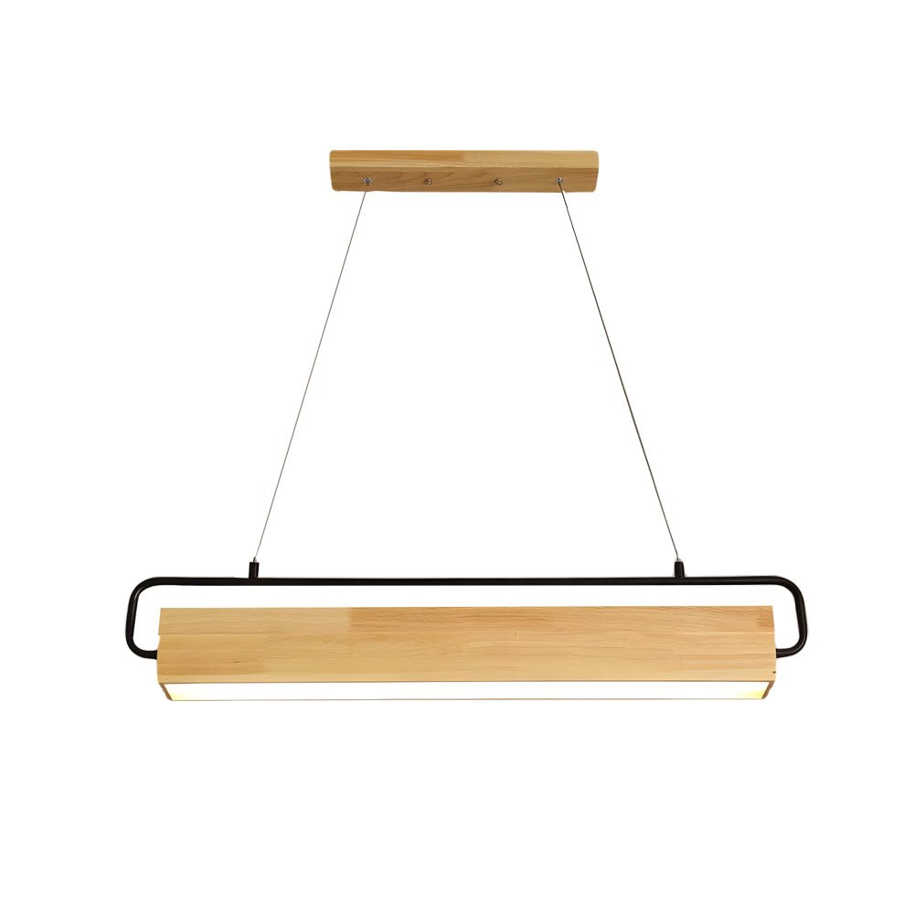 Wooden LED Dining Pendant Light – Rectangle