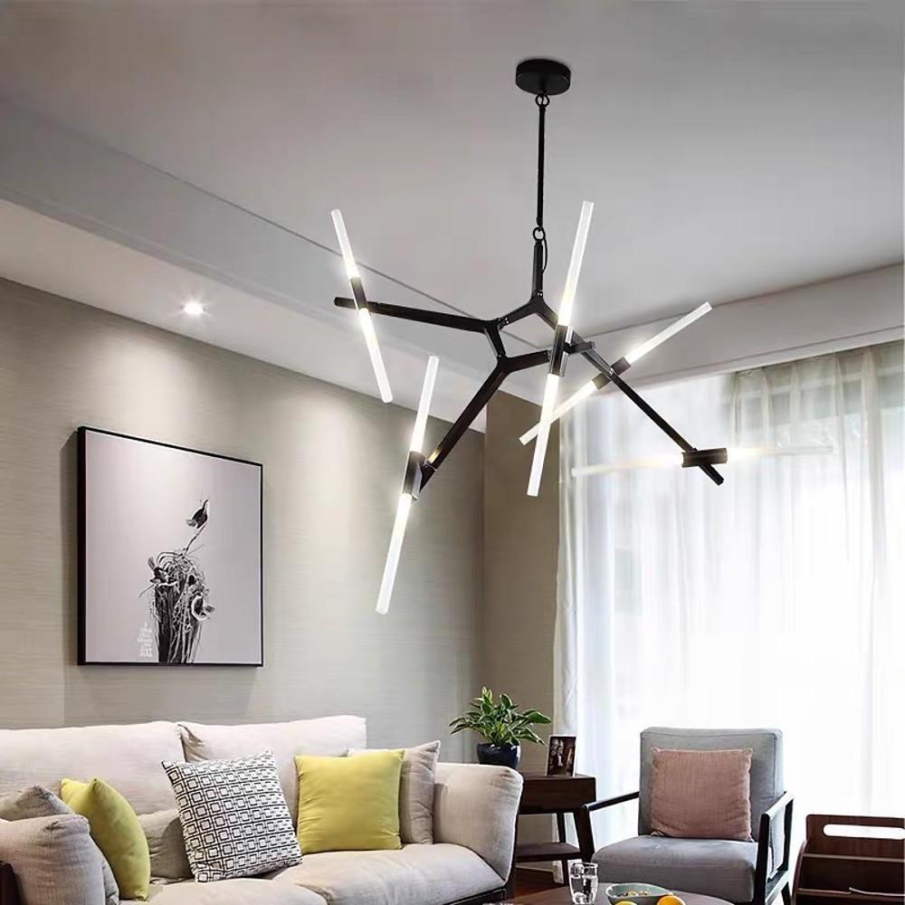 Industrial Sputnik 10-Light LED Chandelier – Black & Gold