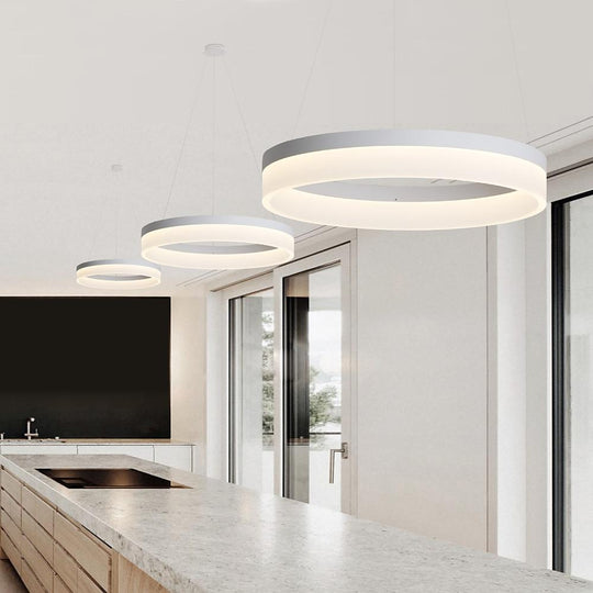 Circular Contemporary – Aluminum Acrylic LED Pendant Ceiling Light