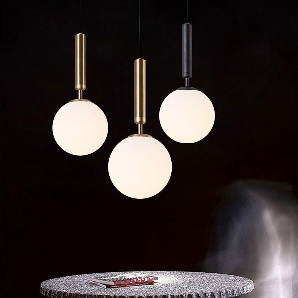 Globe-Shaped Electroplated Glass LED Pendant Light