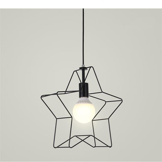 Minimalist Industrial Star Metal Pendant Light