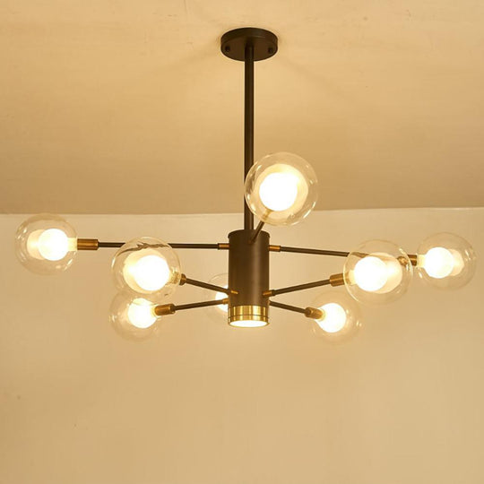 8-Light Glass LED Modern Sputnik Chandelier