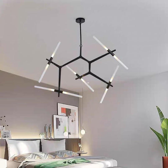 Industrial Sputnik 10-Light LED Chandelier – Black & Gold