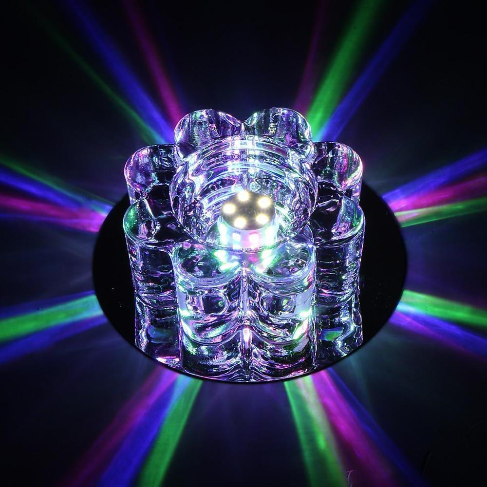 Electroplated Metal Crystal Flower Multi-Color LED Modern Ceiling Light