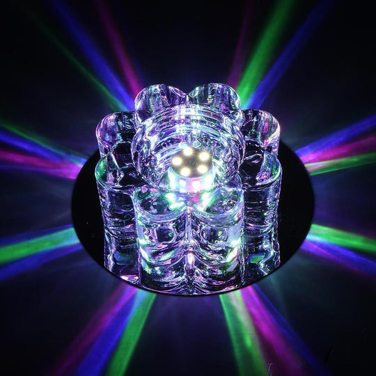 Electroplated Metal Crystal Flower Multi-Color LED Modern Ceiling Light