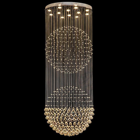 Double Sphere Metal Crystal Rustic Contemporary Chandelier