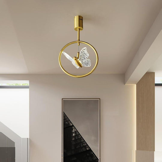 Butterfly Ring LED Nordic Semi-Flush Mount Ceiling Light