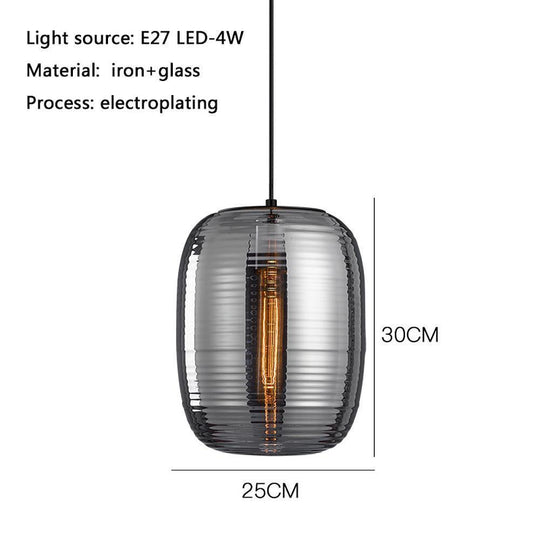 Lantern Shaped Electroplated Glass LED Modern Pendant Light