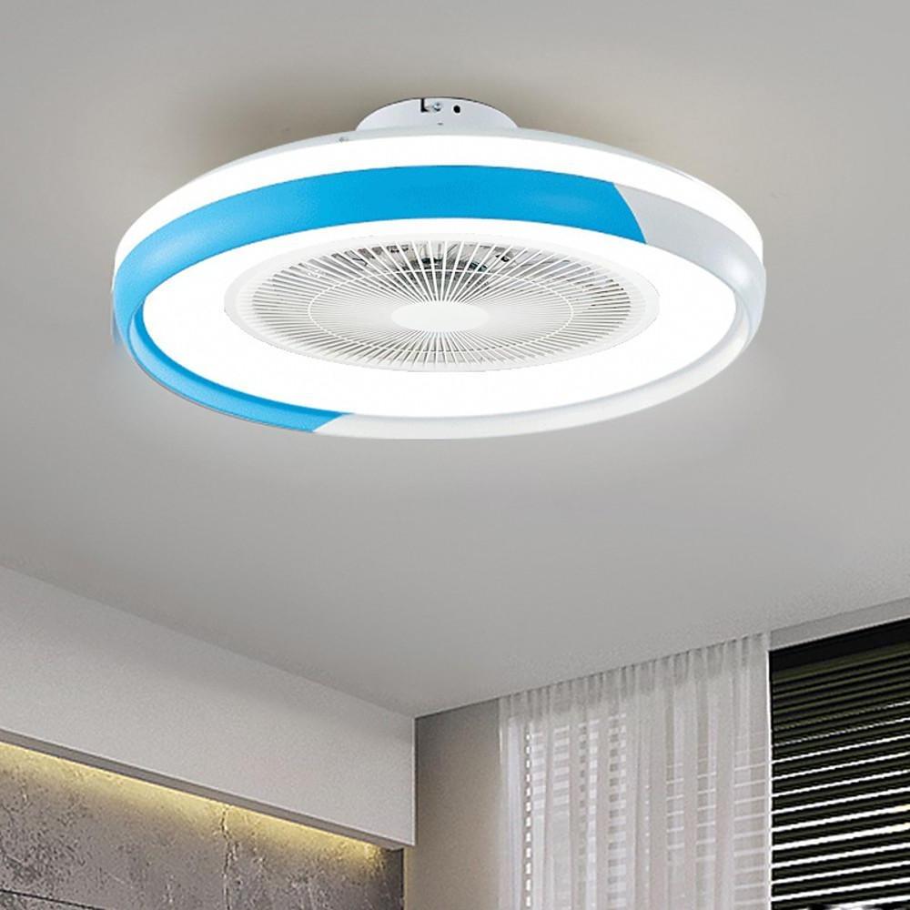 Circular Dimmable Bladeless Ceiling Fan with LED Light