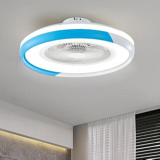 Circular Dimmable Bladeless Ceiling Fan with LED Light