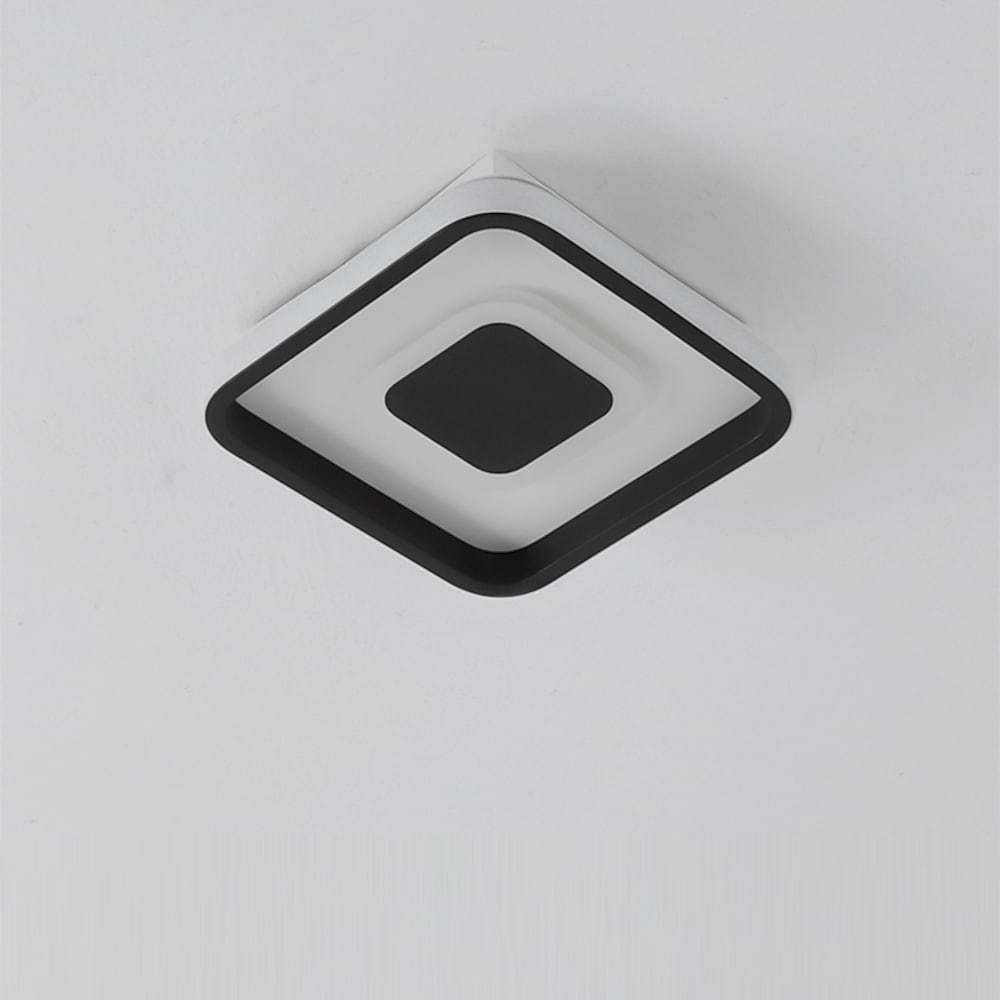 Dual Square LED Black Modern Flush Mount Ceiling Light