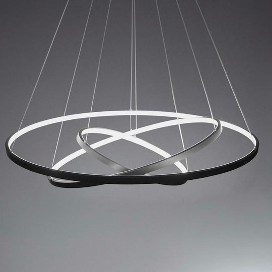 Adjustable Interweaved Ring Dimmable LED Modern Chandelier