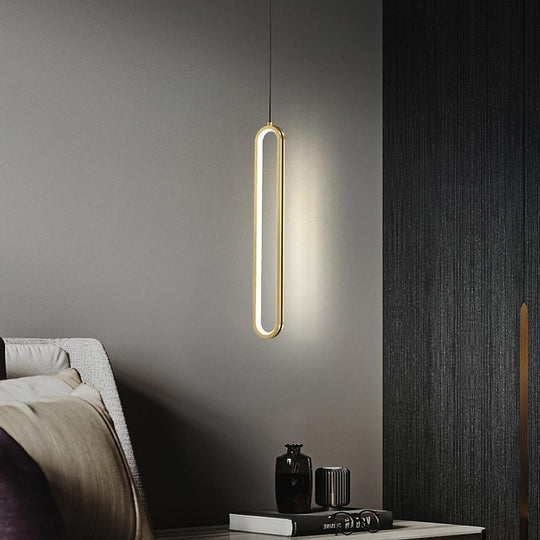 Elongated Modern Pendant Light Metal Acrylic Pendant Lighting