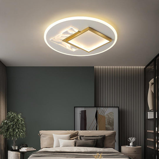 Multiple Squares Pattern Metal LED Flush Mount Ceiling Light for Living Room