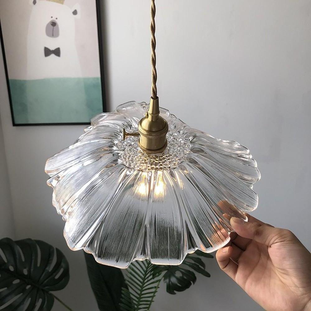 Flower Shape Glass Electroplated LED Nordic Pendant Lighting