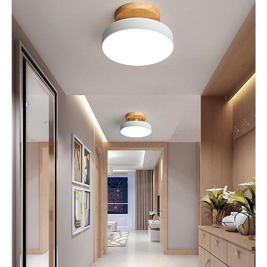 Round Minimalist Drum LED Flush Mount Ceiling Light