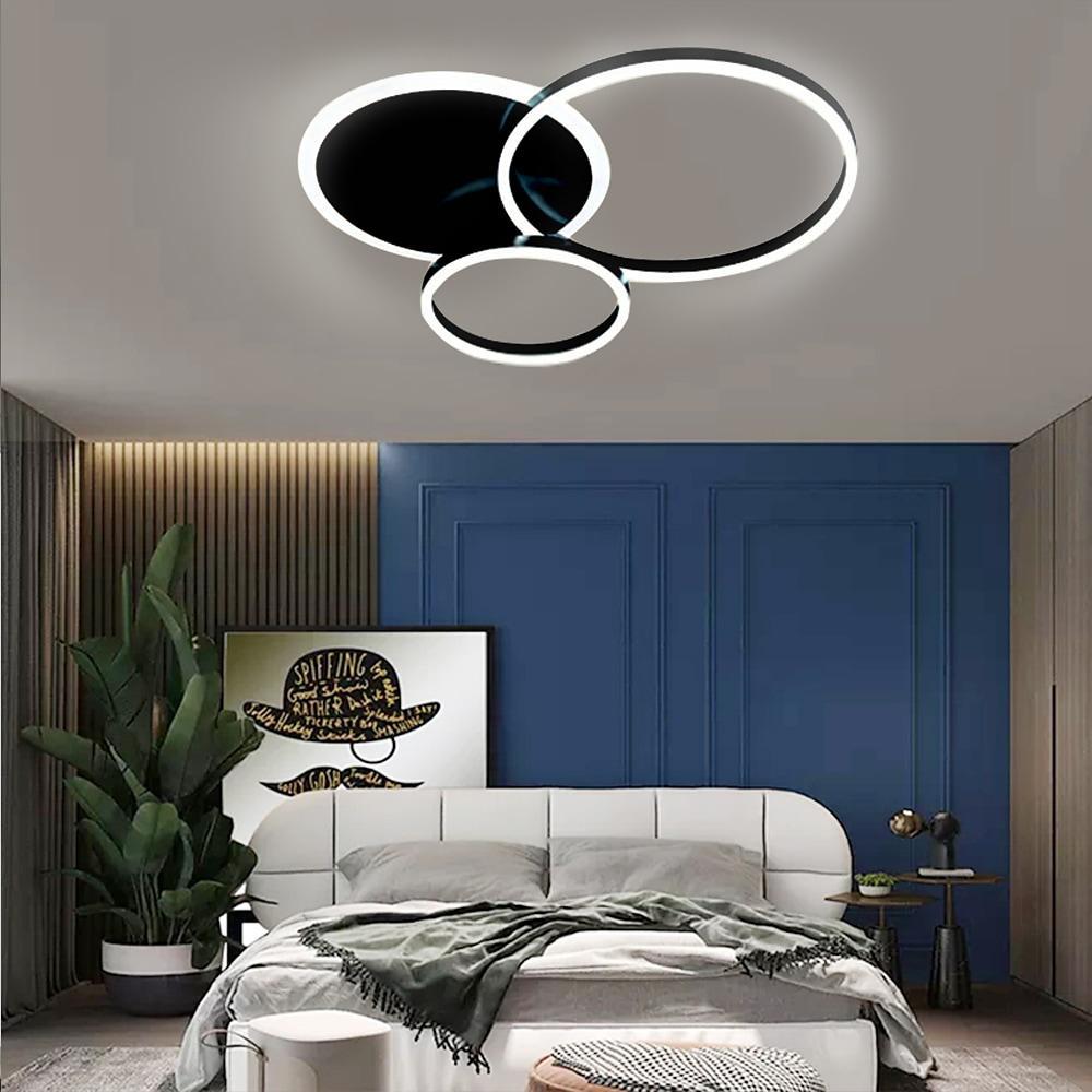 3 Layers LED Modern Circle Flush Mount Light 3 Color Dimmable 26" x 20"