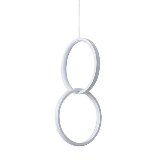Interlocking Dual Ring Design Pendant Lighting Aluminum Acrylic LED Ceiling Light