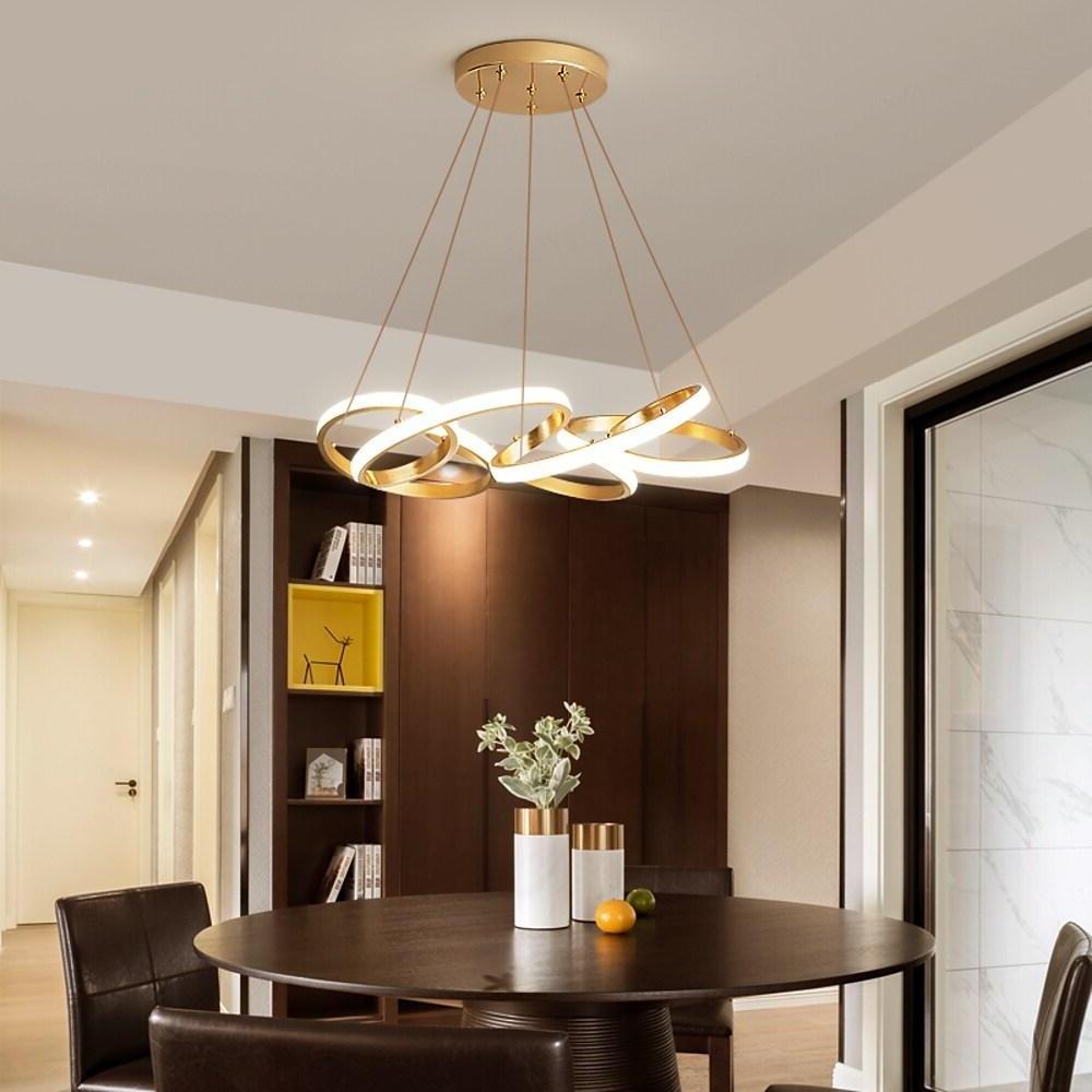Interwoven Wave Design Chandelier Light – Mid Century LED Chandelier