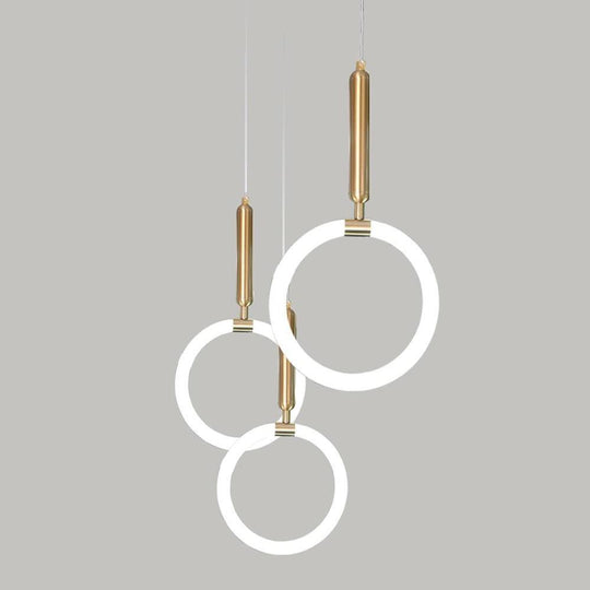 Circle Cylinder Metal Silica Gel LED Island Pendant Light