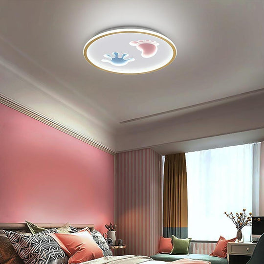 Hand and Foot Print LED Modern Flush Mount Ceiling Light