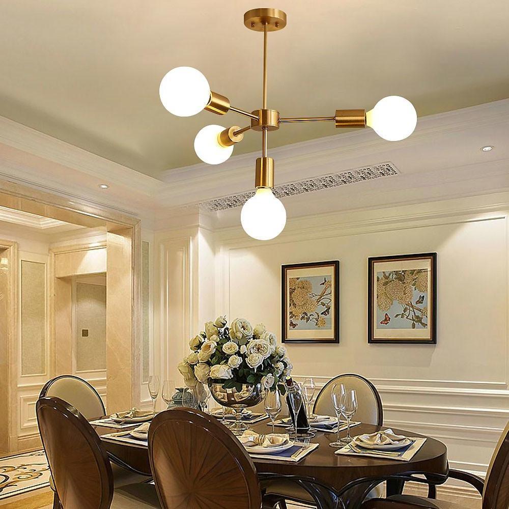 Luxurious Gold 4-Light Modern Pendant Light