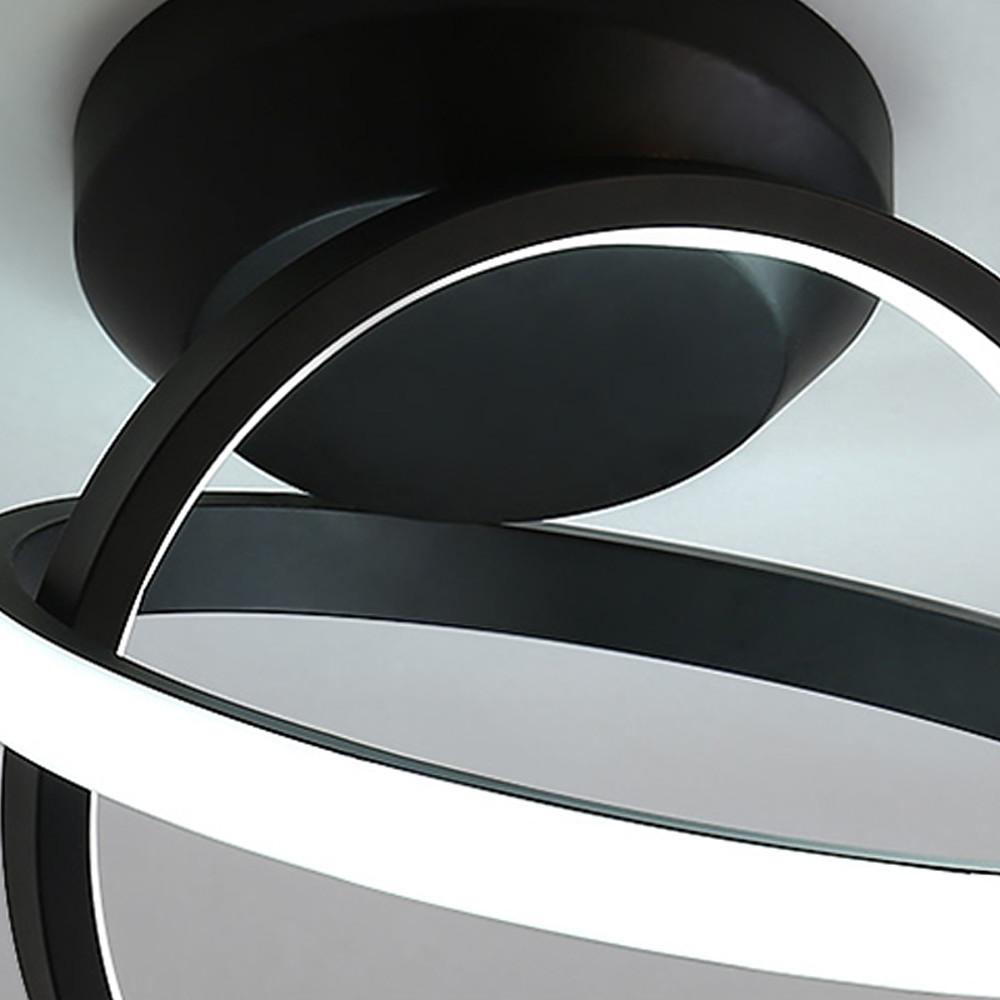 Creative Circles LED Black Modern Ceiling Light Flush Mount Lighting