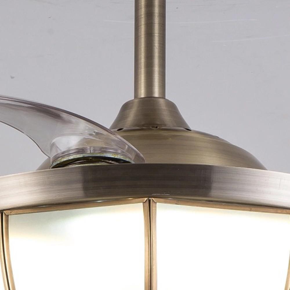 Bronze Finish 19 Inch Industrial Retractable Ceiling Fan with LED Light