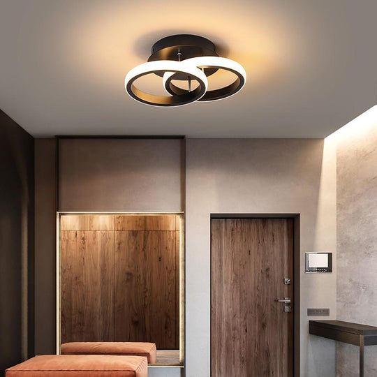 2-Circle Metal LED Flush Mount Ceiling Light