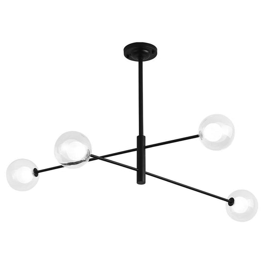 4 Light Glass LED Linear Design Modern Sputnik Chandelier