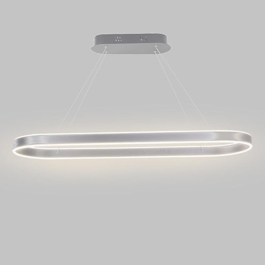Rounded Rectangle LED Dimmable Modern Pendant Chandelier
